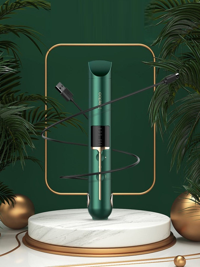 Green cordless portable mini hair straightener