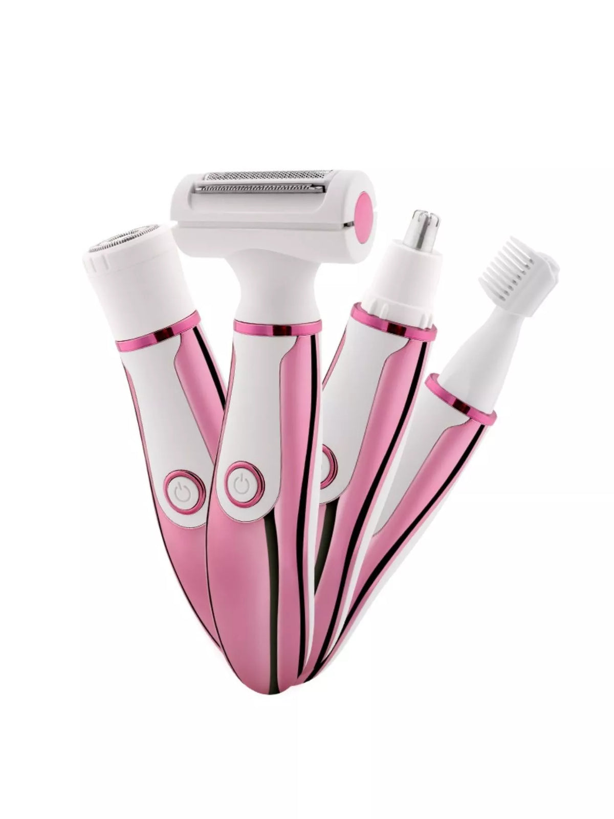 Pink 4 in 1 rechargeable epilator full view