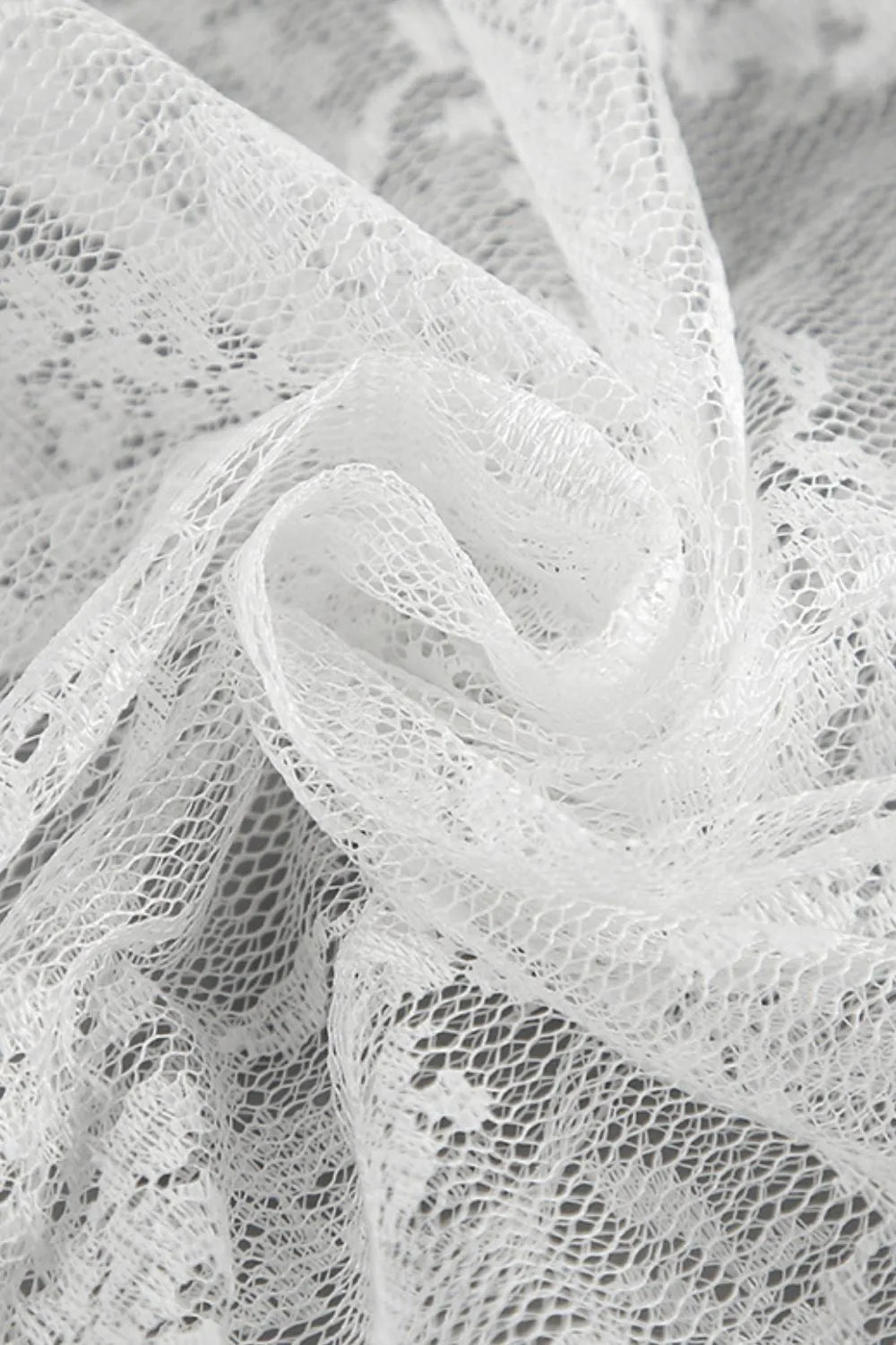 Back view of flowy lace elastic waist skirt