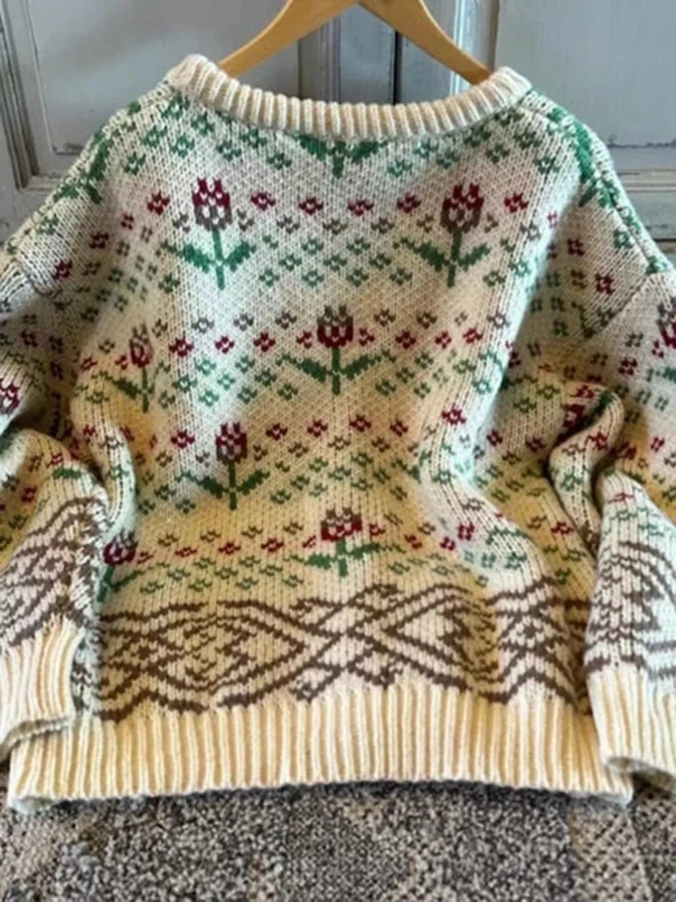 Floral Pattern Button-Up Cardigan - Fashorio