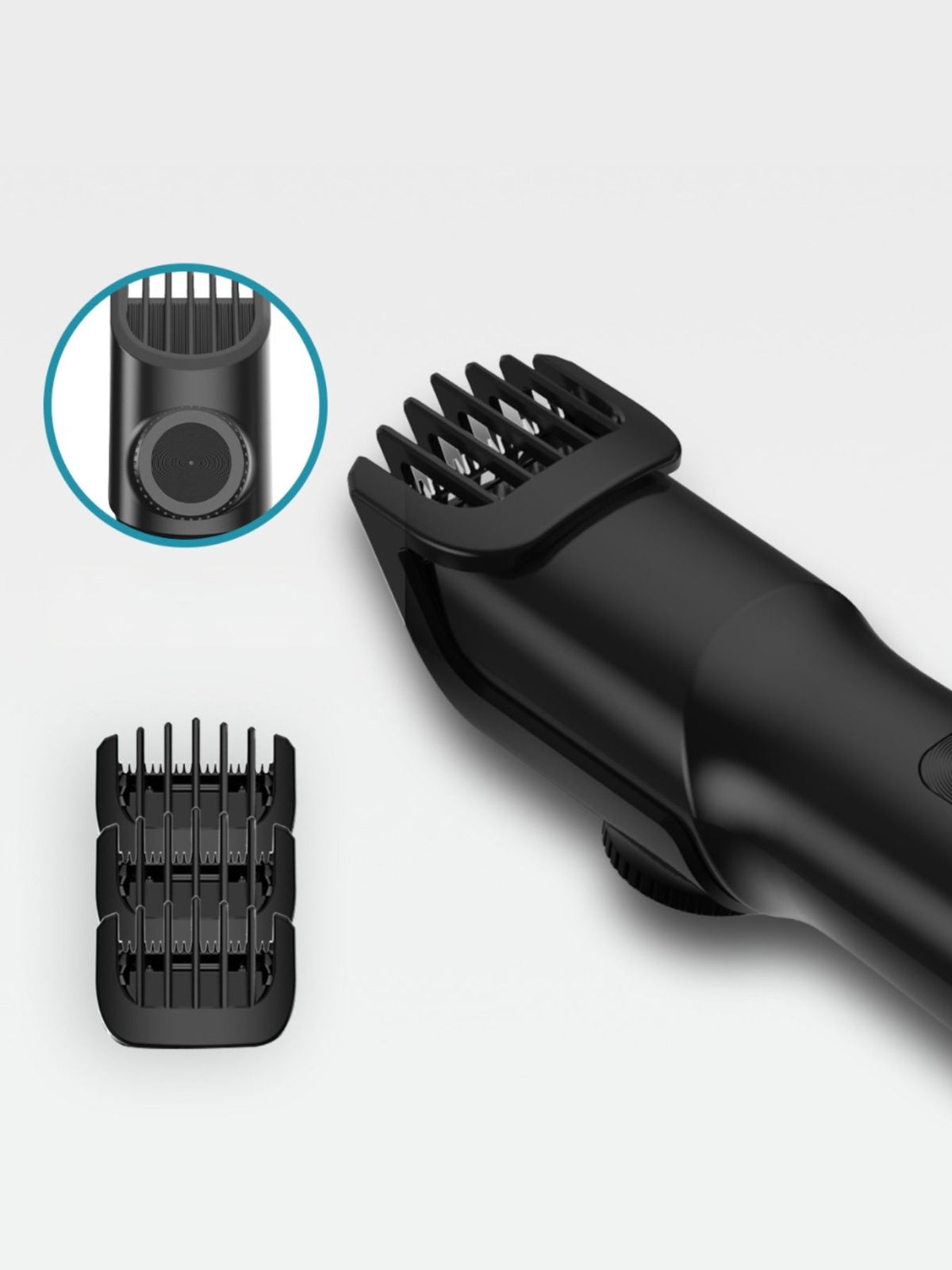Hair clipper power button close up