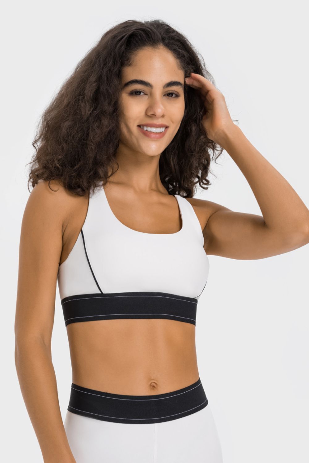 Contrast sports bra back view