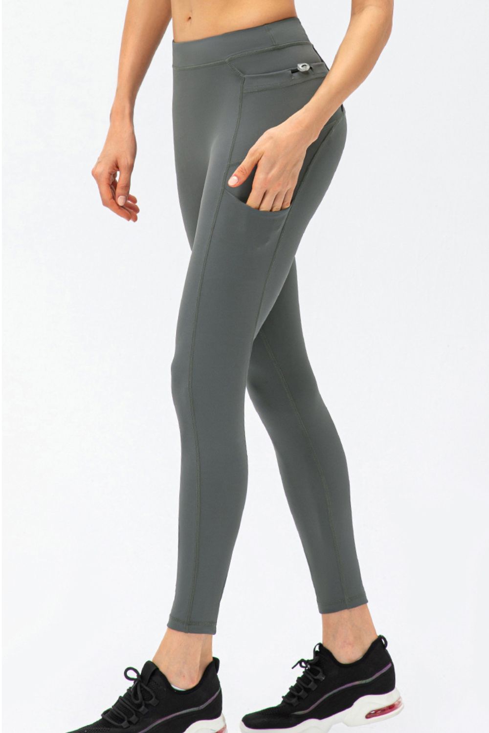 Black slim fit sports pants view
