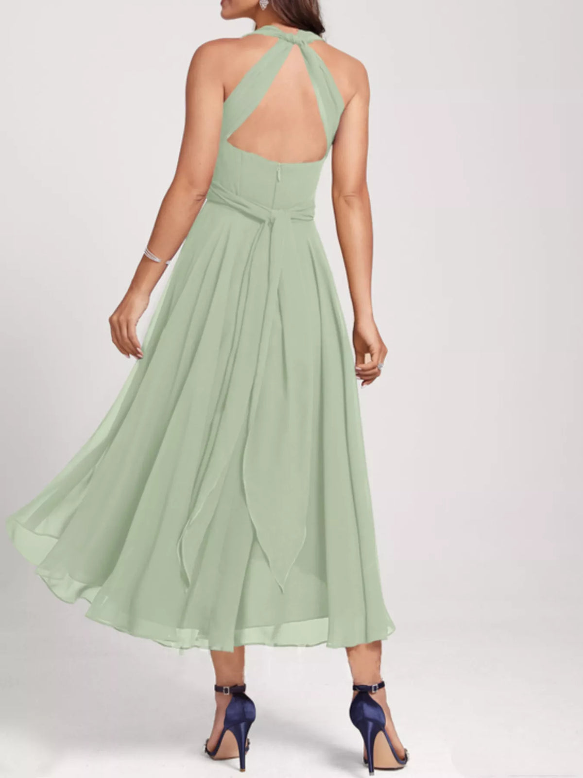 Ruched A line midi dress, alternate colourway view 9
