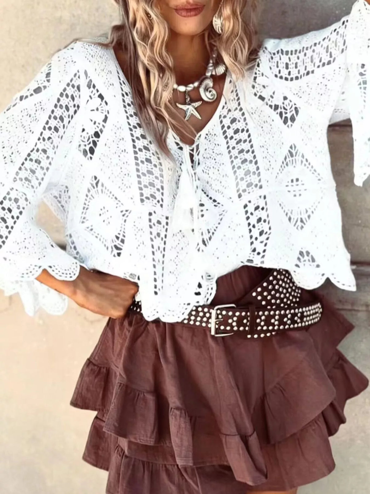 Tassel crochet top back view