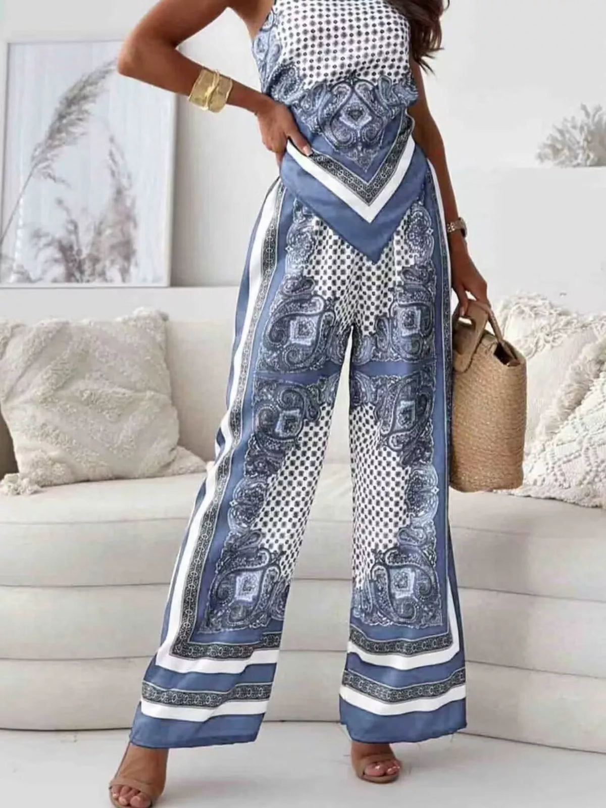 Cami and pants set styled outfit