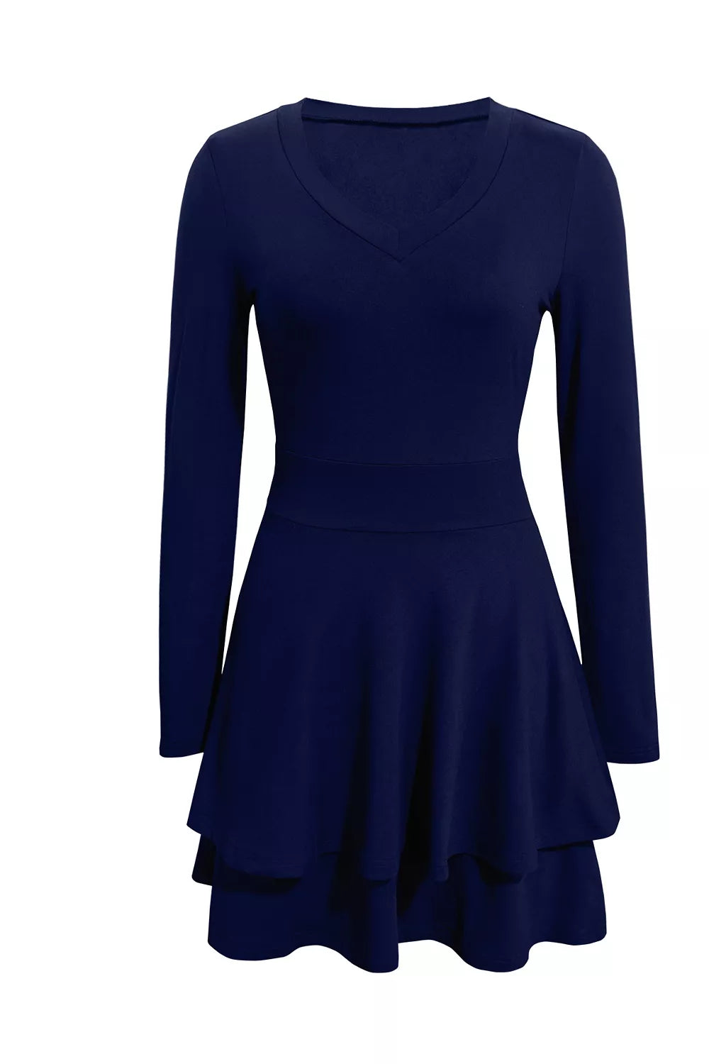 Black layered dress skirt movement view