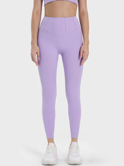 Millennia Pocketed High Waist Active Leggings - Fashorio