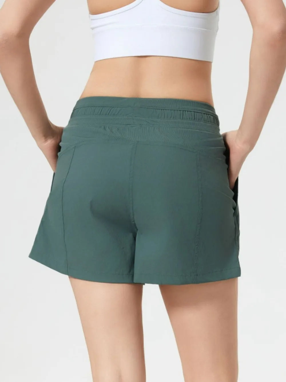 Drawstring Active Shorts with Pockets detail close up 19