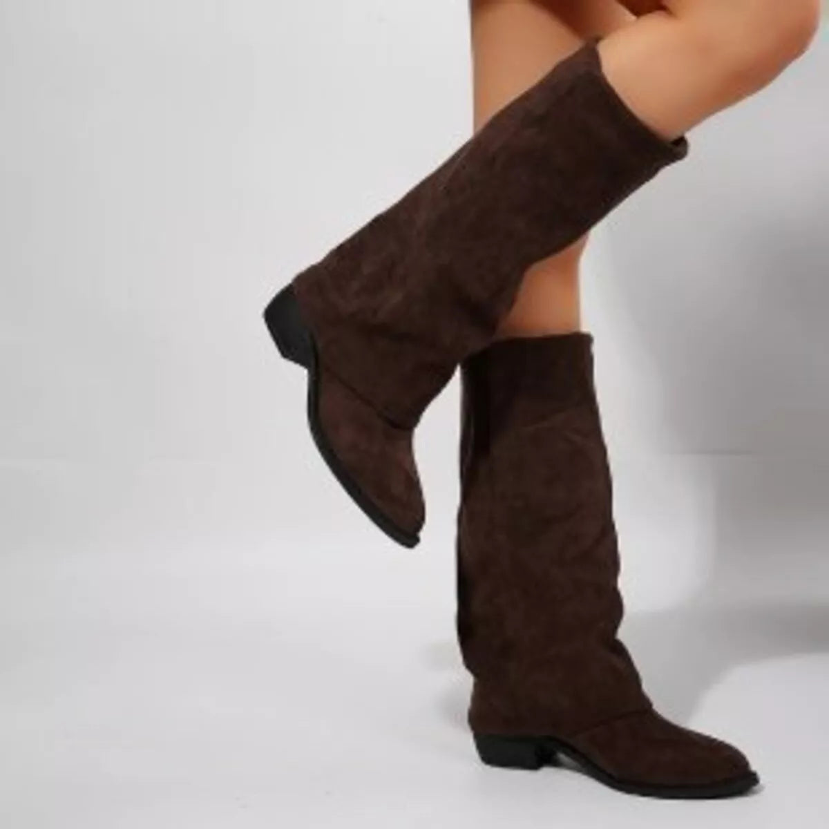 Point Toe Block Heel Boots side profile