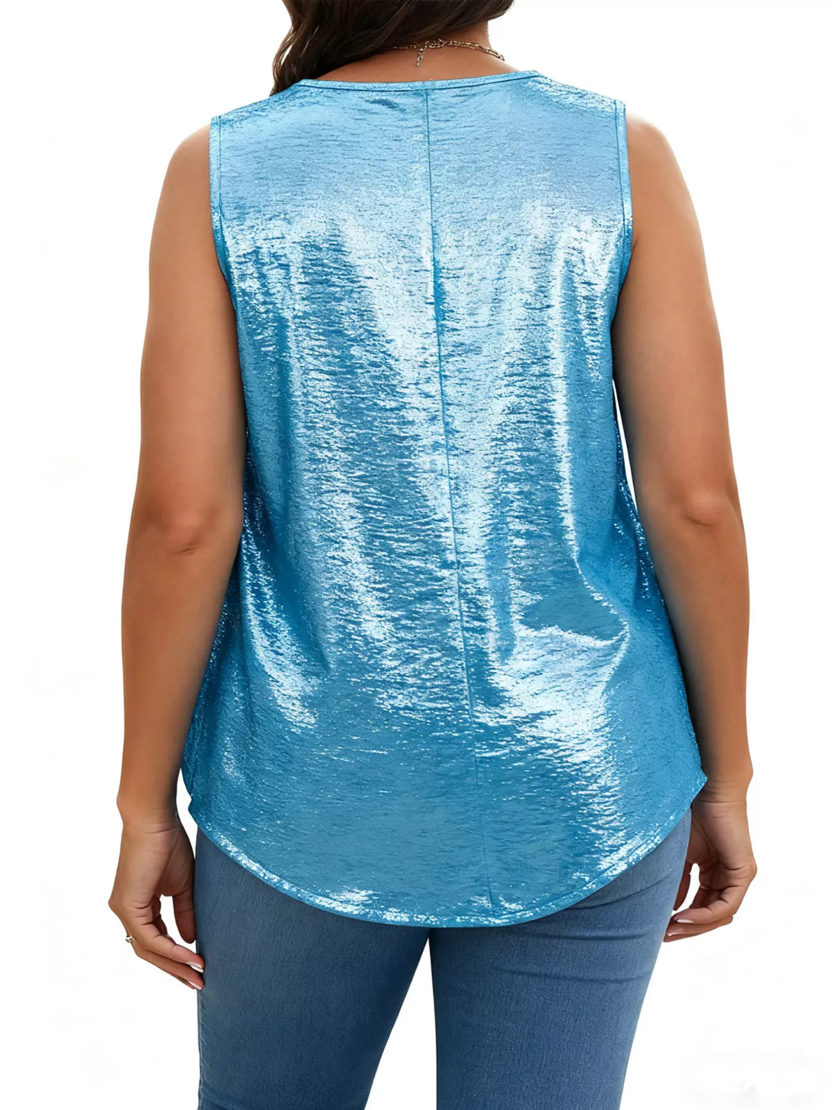 Square neck tank top styling view