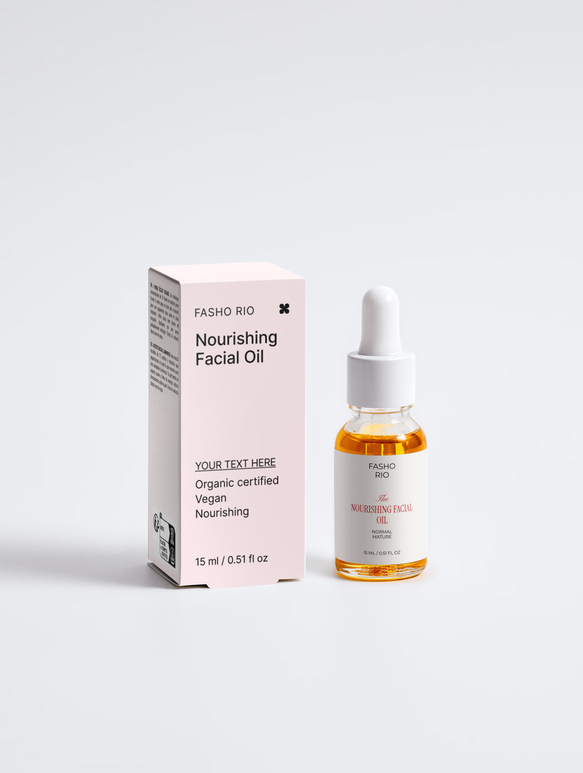 Nourishing facial oil with argan bottle front