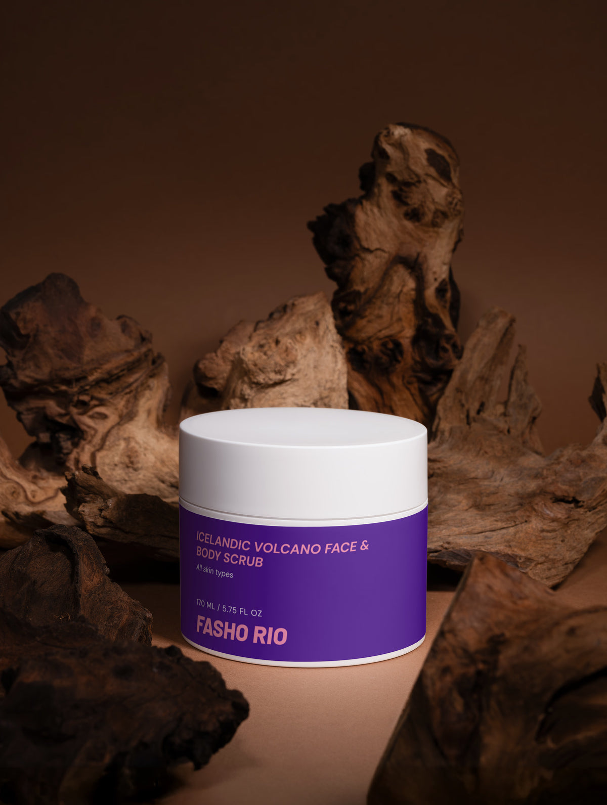 Volcanic sand face and body scrub front view