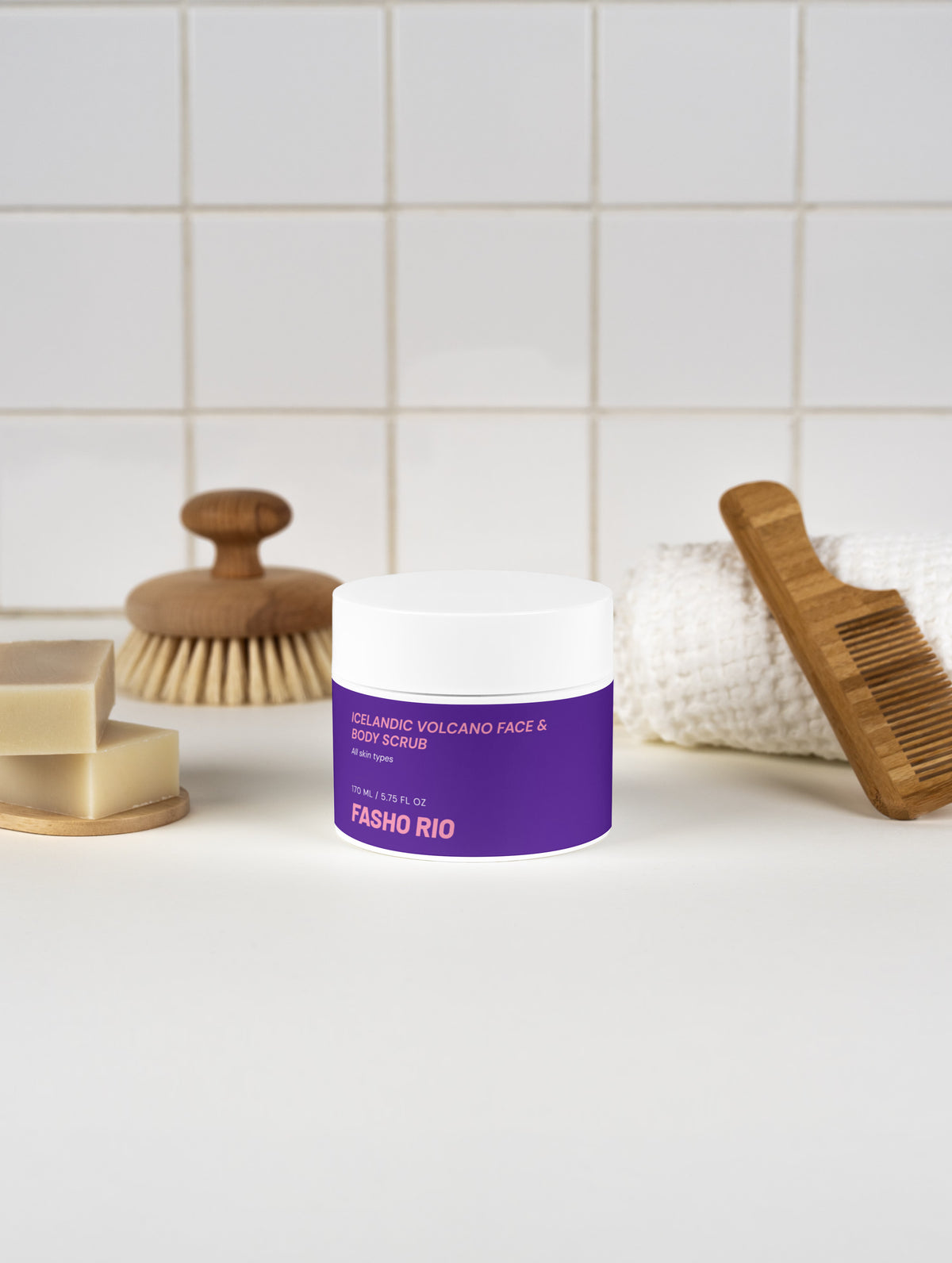 Fashorio volcanic scrub for all skin types packaging