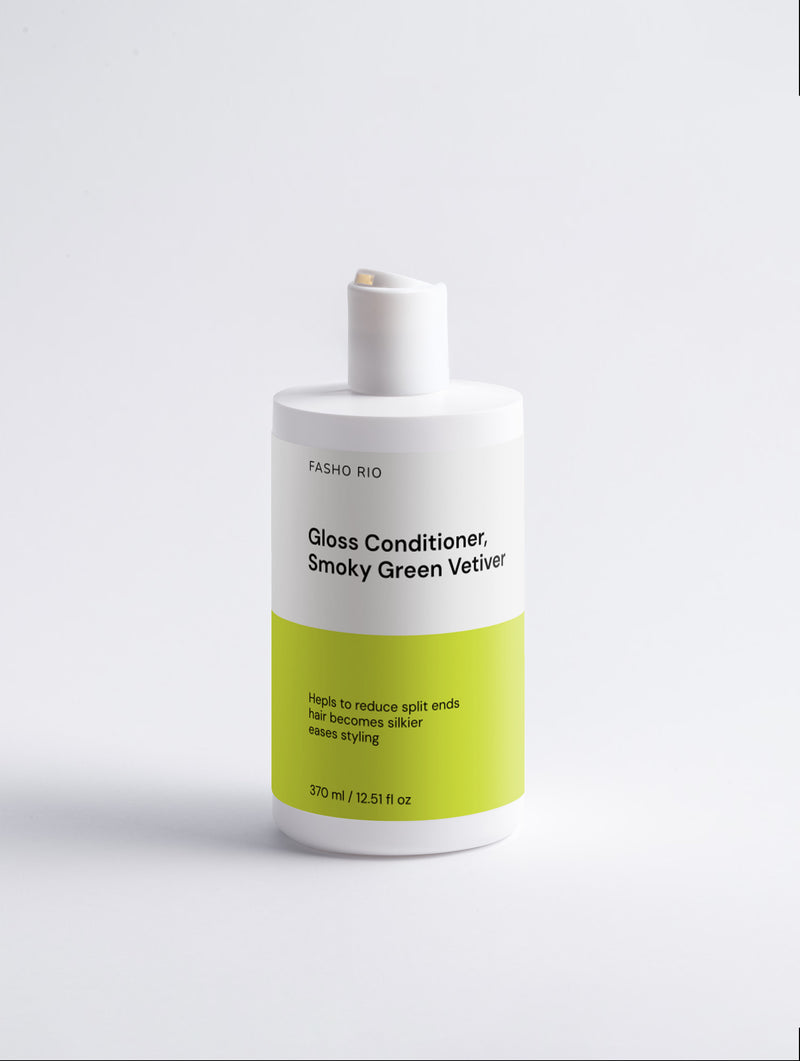 Gloss conditioner with smoky green vetiver for silky hair