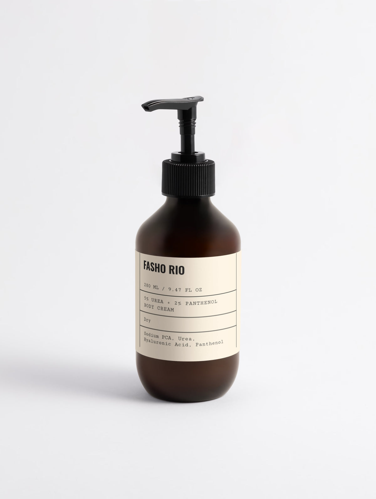 Urea and panthenol body cream jar for dry skin hydration