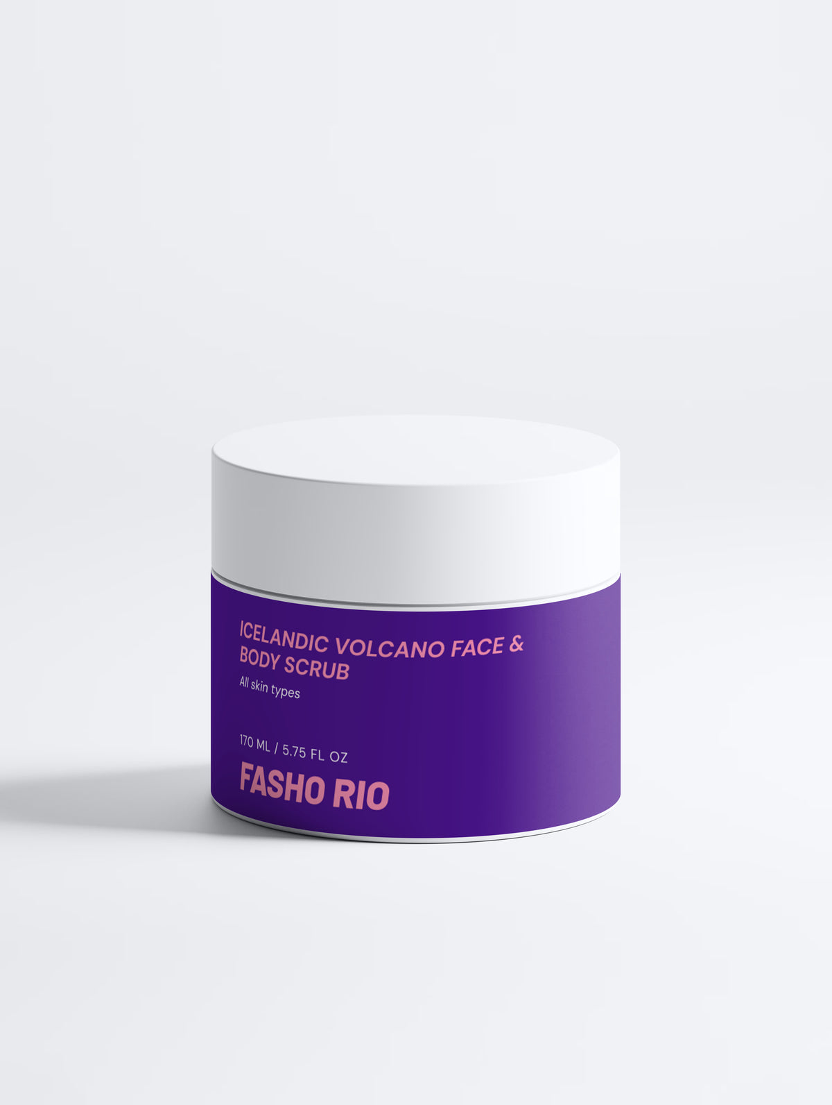 Icelandic Volcano Face and Body Scrub jar with volcanic sand