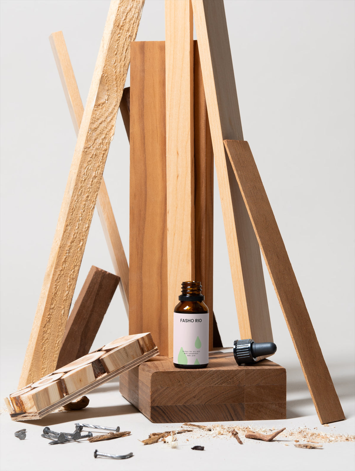 CBD hemp facial oil packaging angle