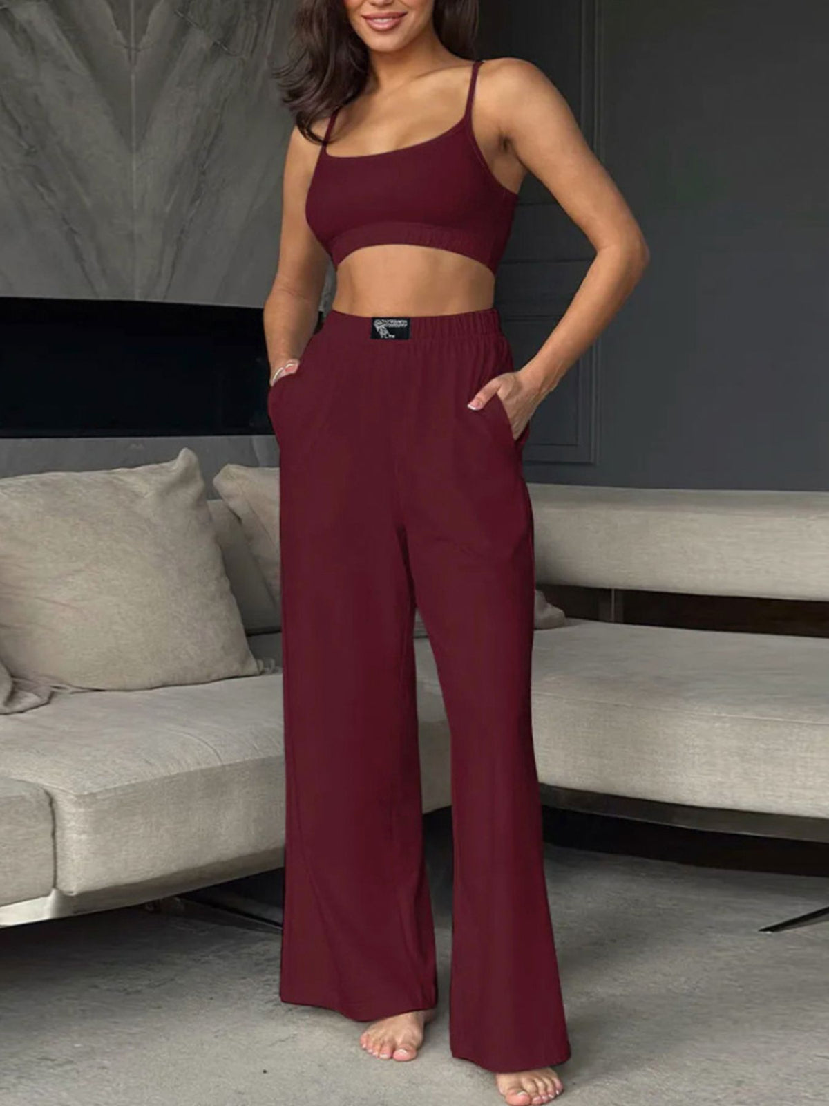 Coordinated cami and pants full length