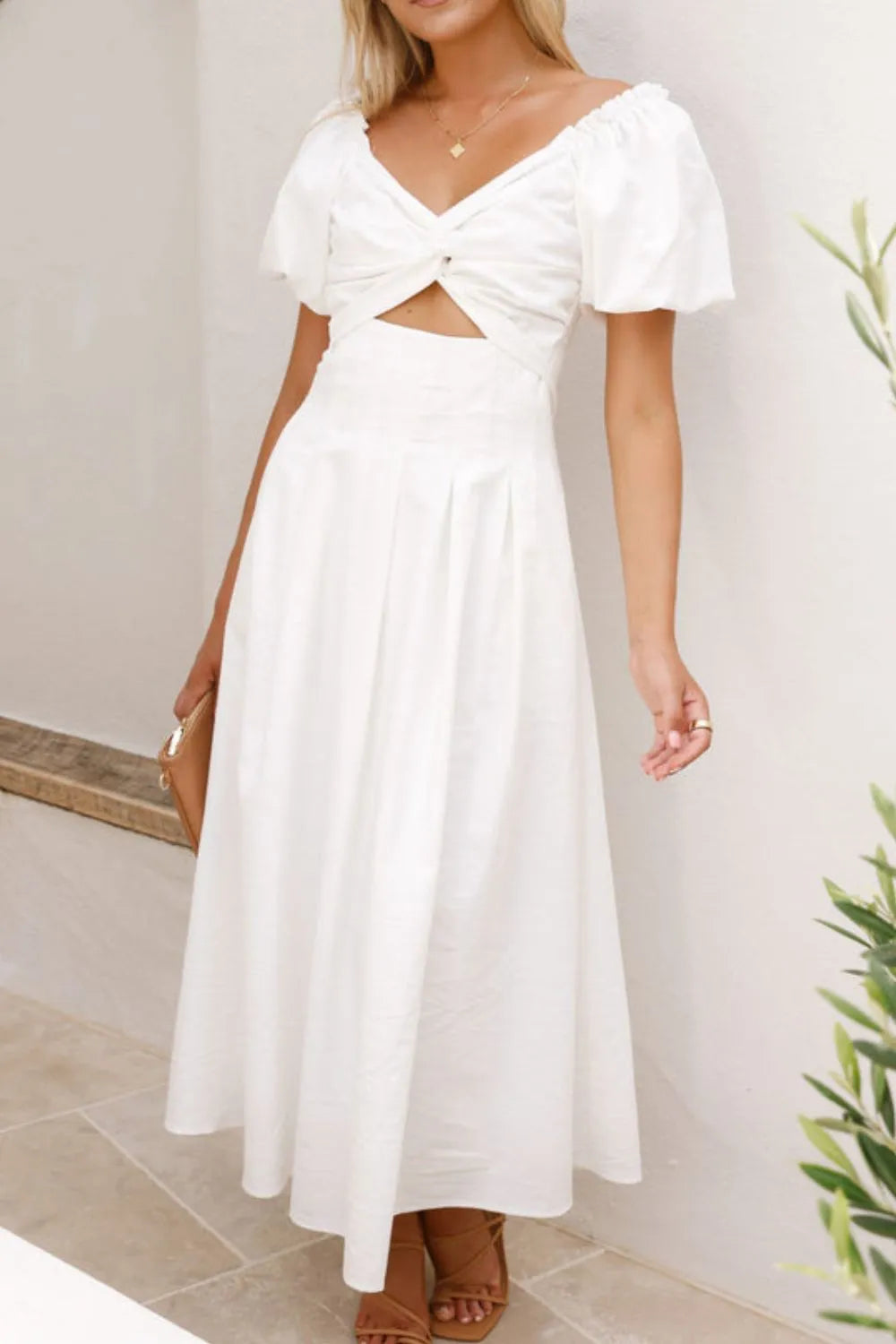 Sweetheart Neck Puff Sleeve Dress, view 12