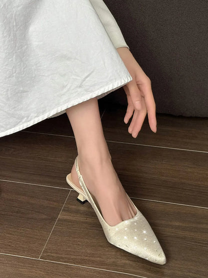 Pointed Toe Slingback Pumps - Fashorio