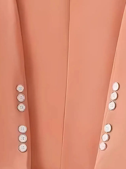 Single-Button Long Sleeve Blazer - Fashorio