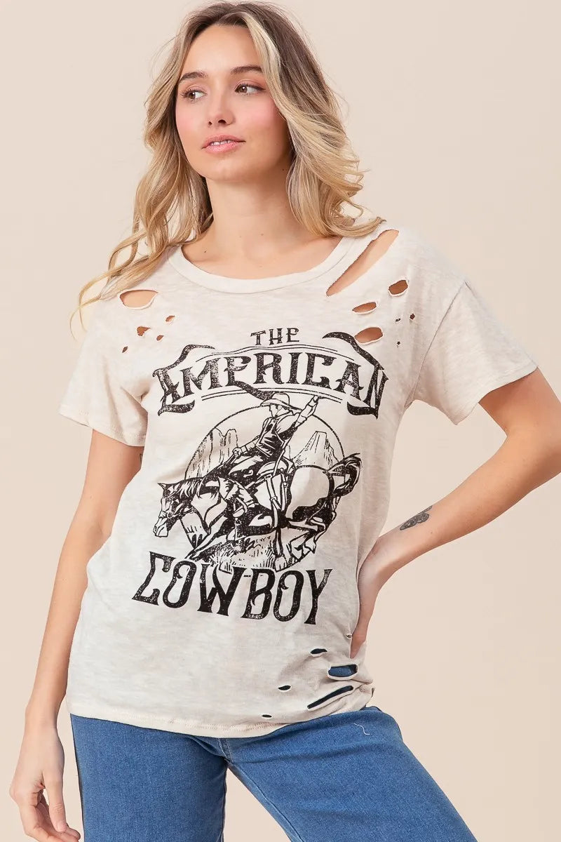 Cowboy graphic tee back view
