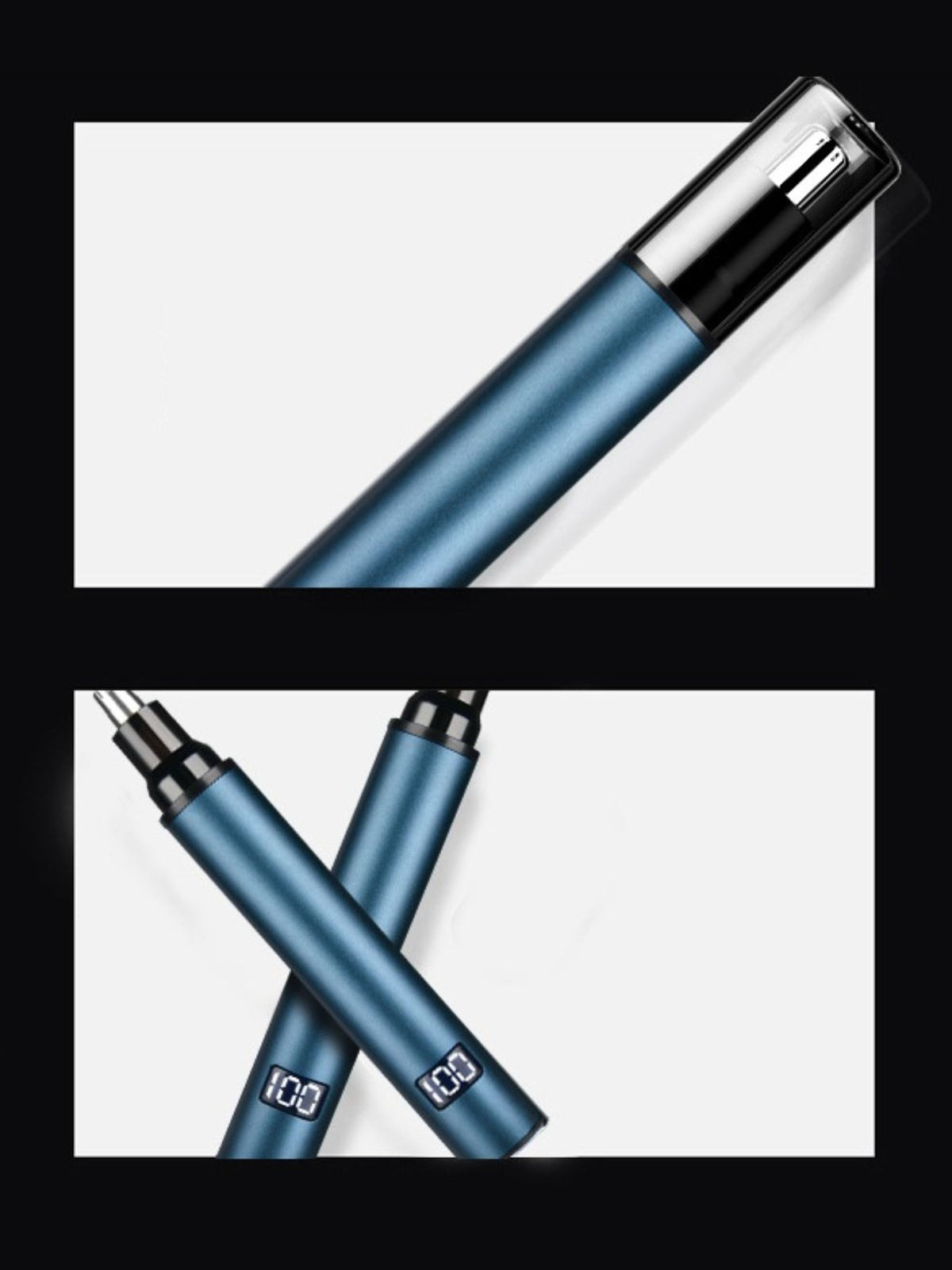 Nose hair trimmer in peacock blue