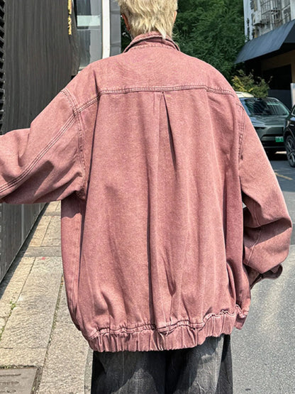 Men's Plus Size Button Up Long Sleeve Denim Jacket - Fashorio