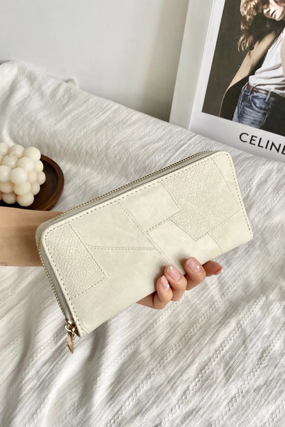 PU Leather Mulit-Interlayer Wallet Beige One Size - Fashorio