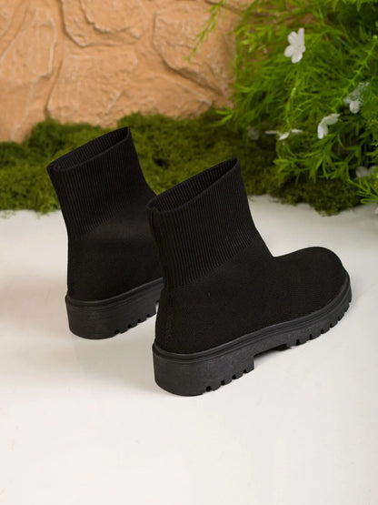 Knit Ankle Boots with Sock-Like Comfort - Fashorio