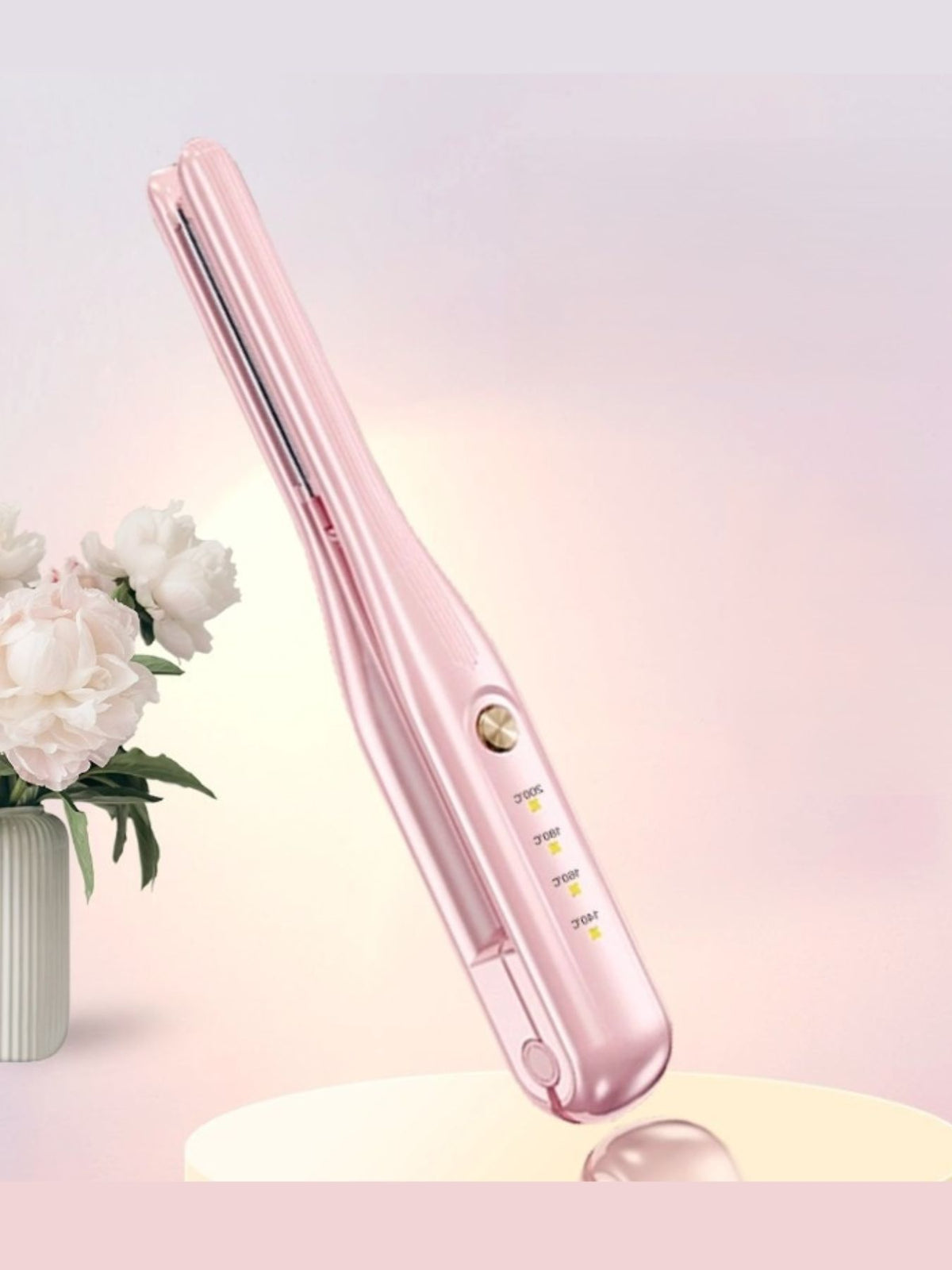 Pink 2 in 1 hair straightener front view