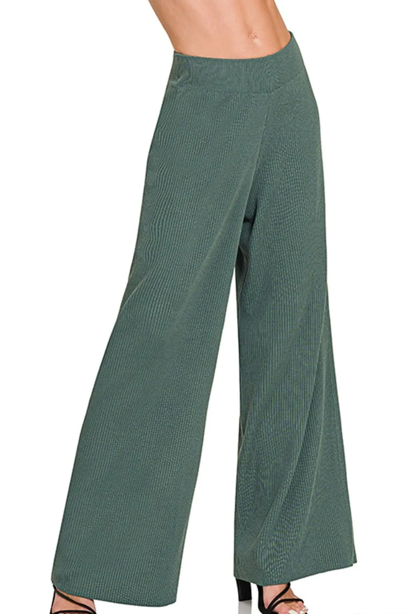 Ribbed Sweater Pants in Ash Jade