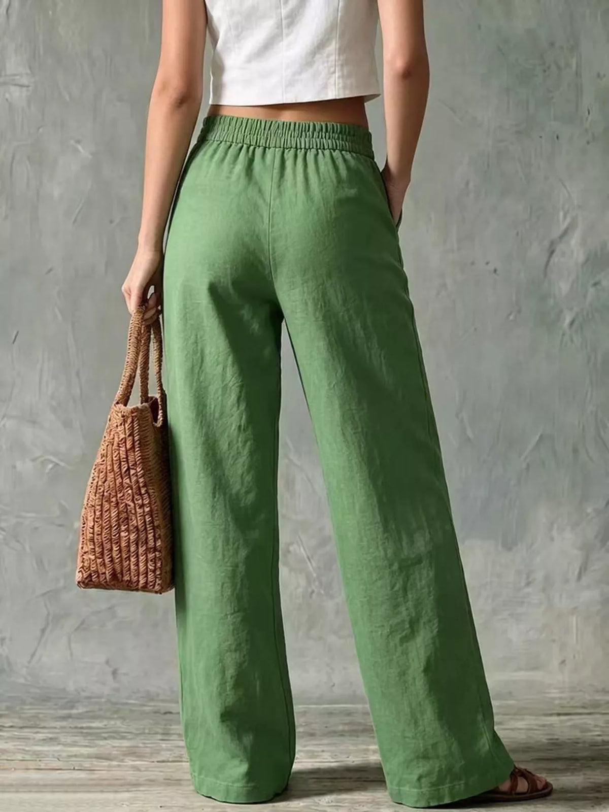 Wide leg pants styled office look