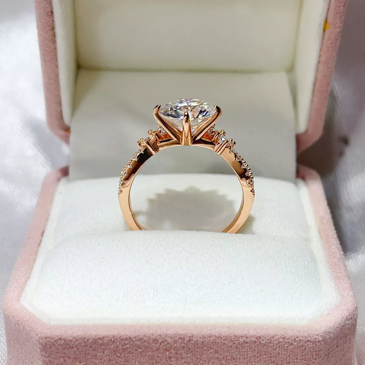 Side profile of the gold plated sterling silver ring band