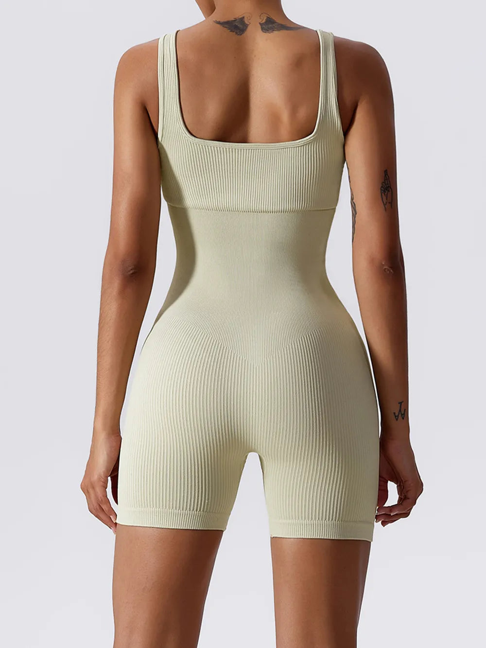 Basic Bae Ribbed Sleeveless Active Romper - Fashorio