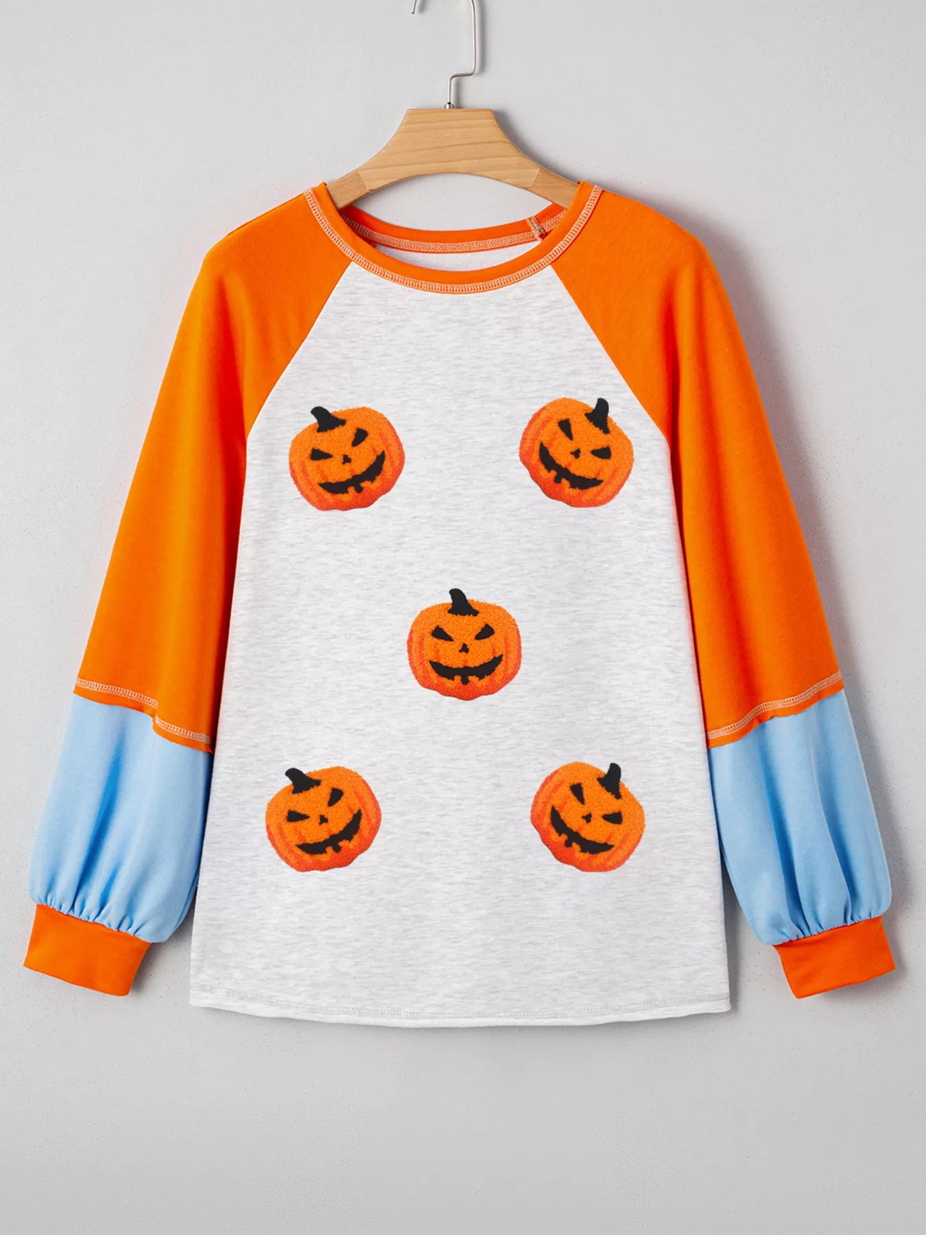 Halloween Pumpkin Print Long Sleeve T-Shirt - Fashorio