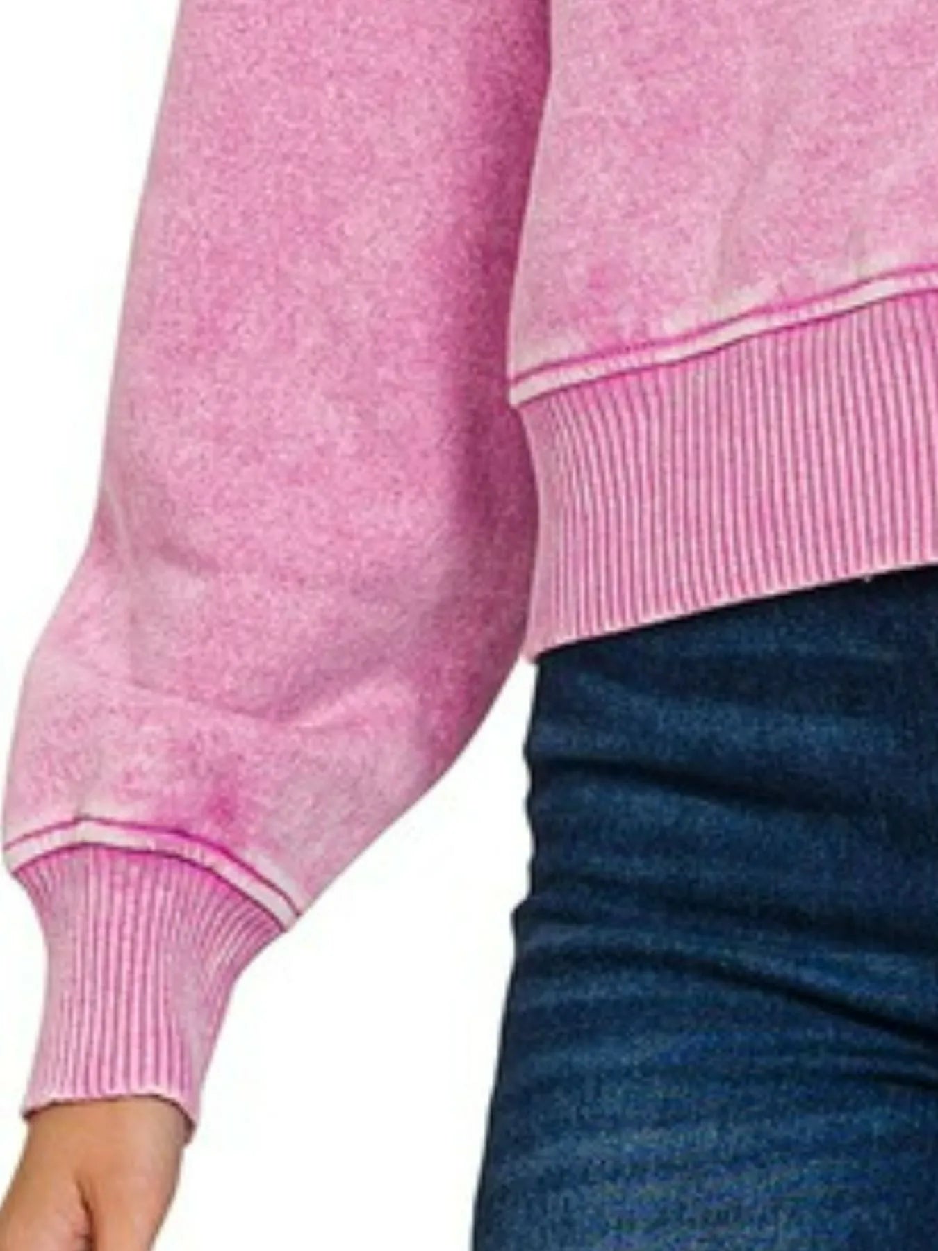 Zenana Acid Wash Fleece Drawstring Cropped Hoodie - Fashorio