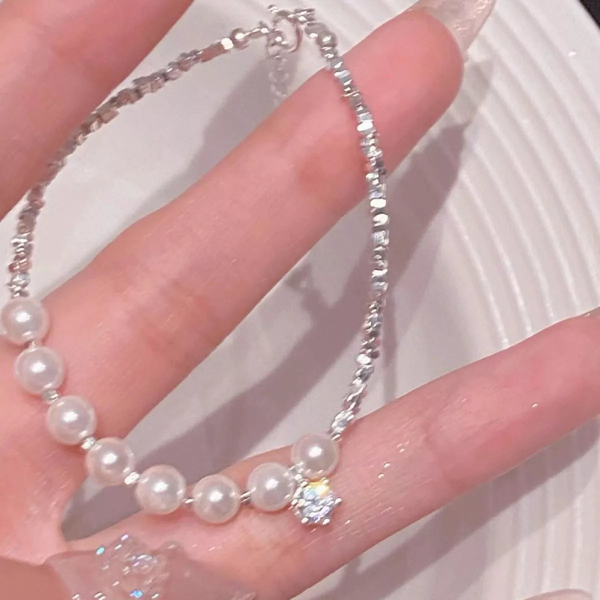 Sterling silver pearl bracelet back view