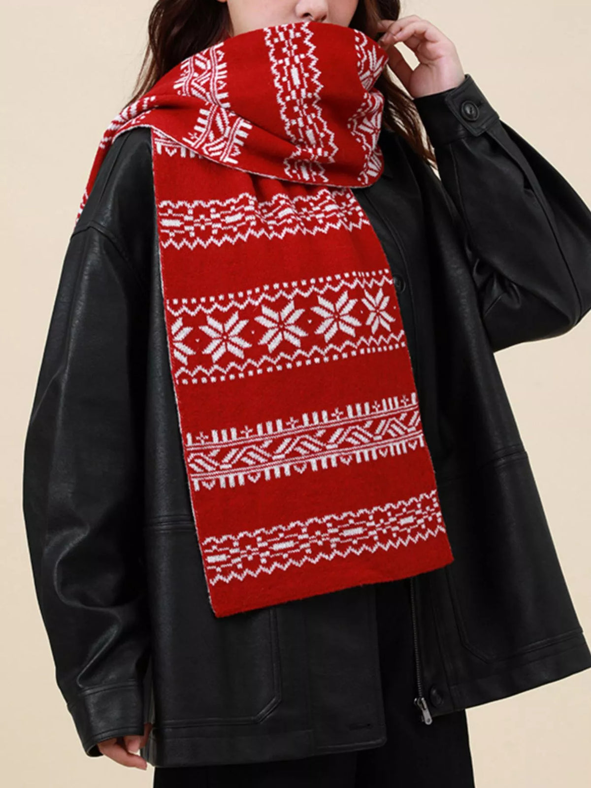 Christmas Snowflake Knit Scarf, view 10
