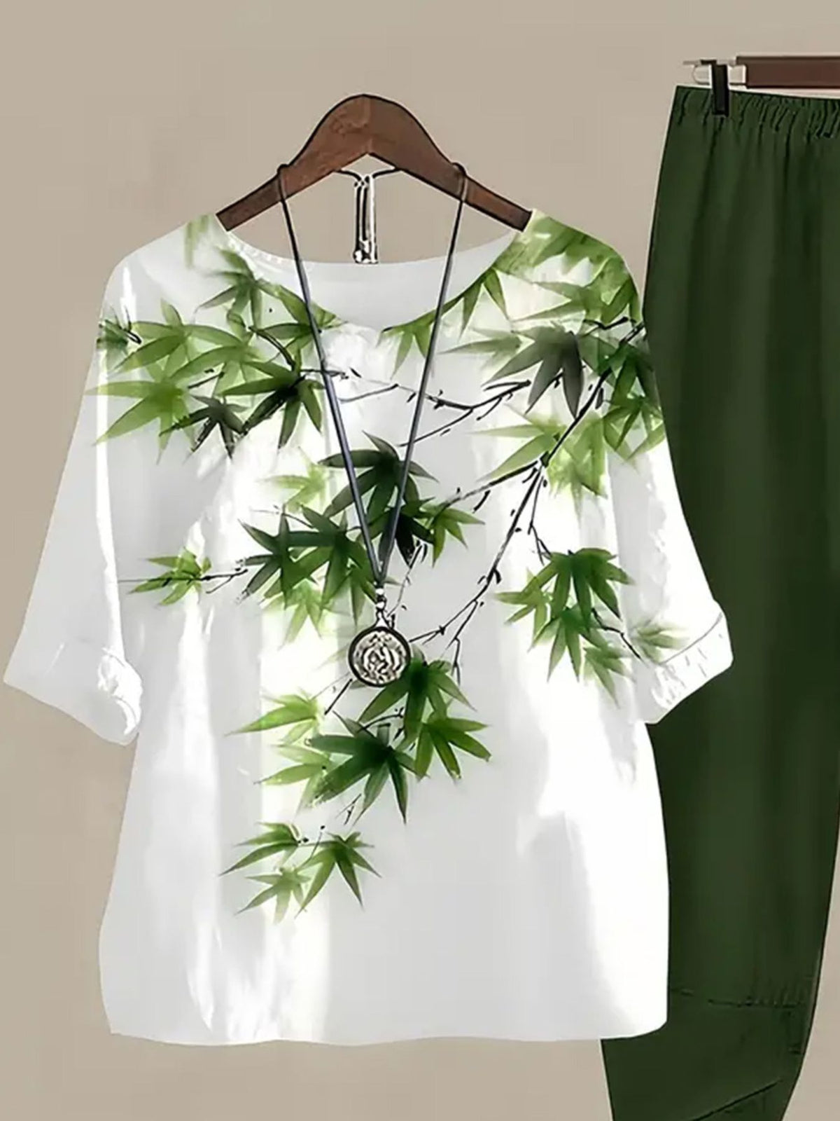 Printed Half Sleeve Top and Pants Set, view 21