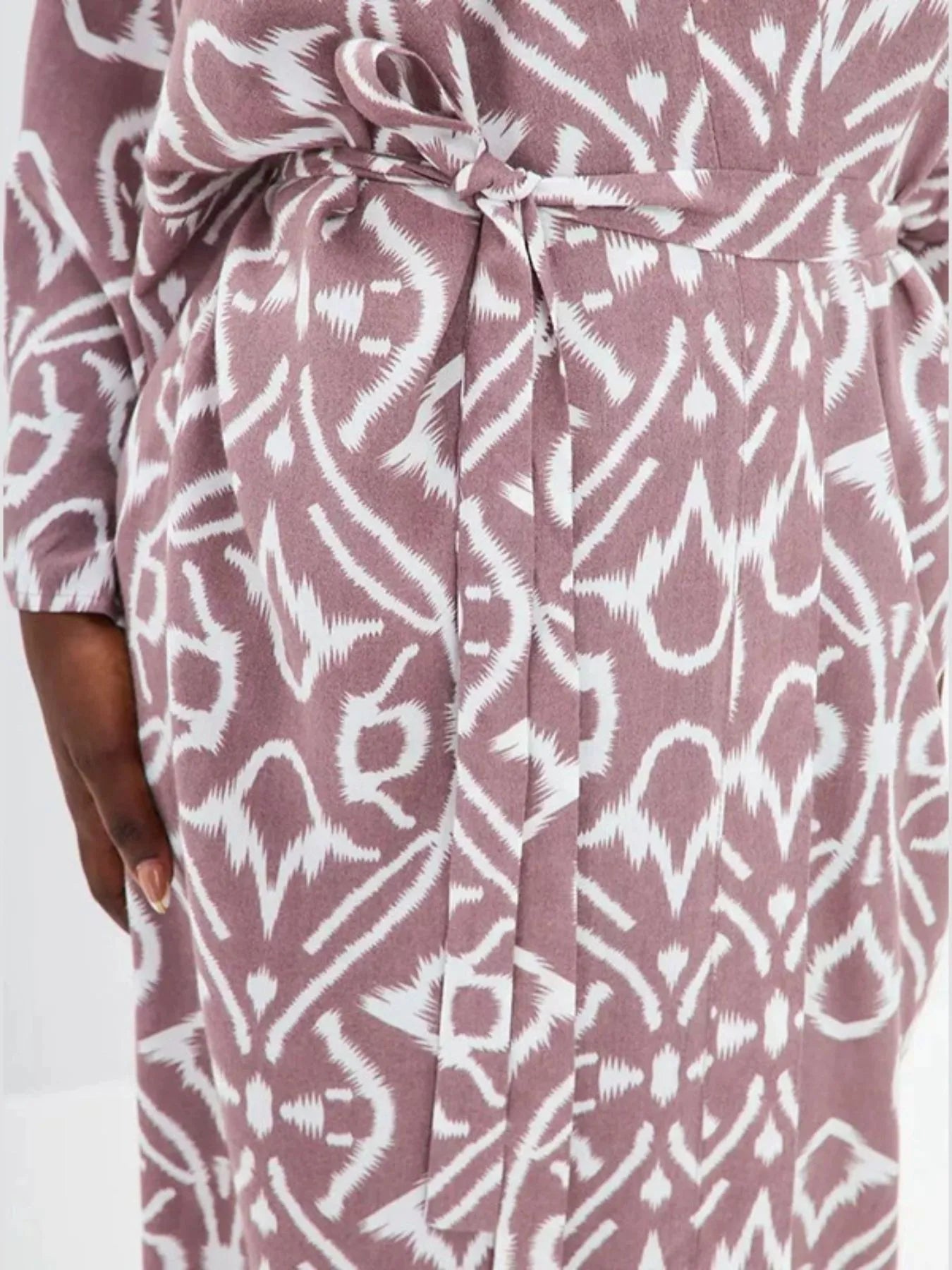 Geometric Print Surplice Beach Cover Up Dress - Fashorio