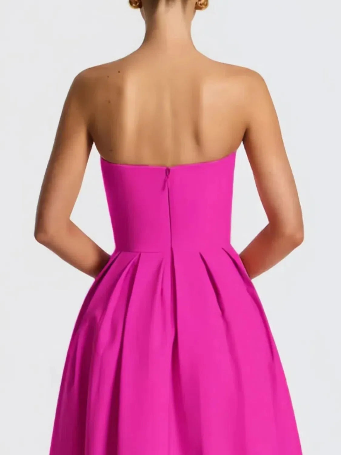 Strapless tube midi dress dust storm colourway