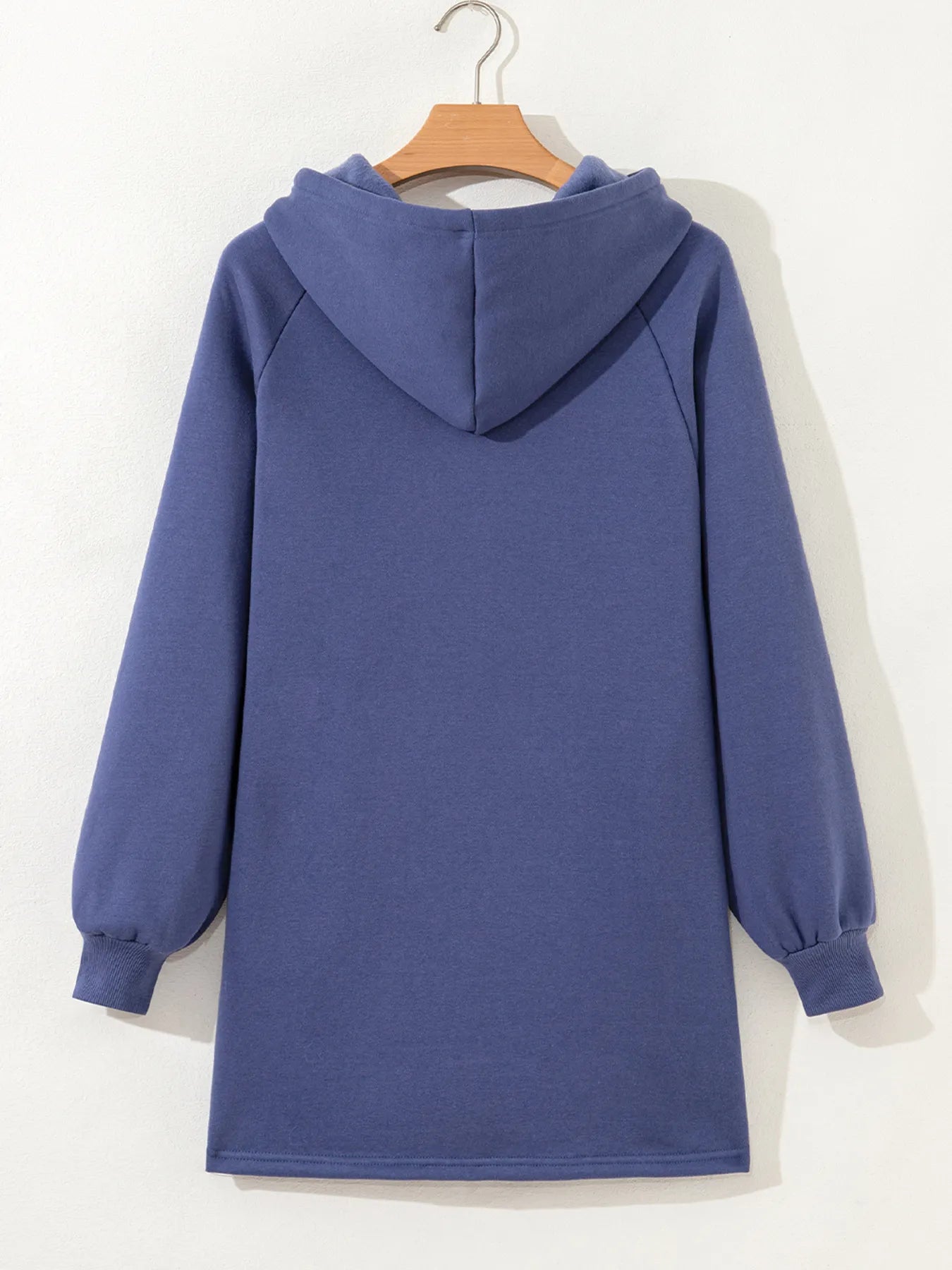 Fleece Lined Adjustable Drawstring Oversize Tunic Hoodie - Fashorio