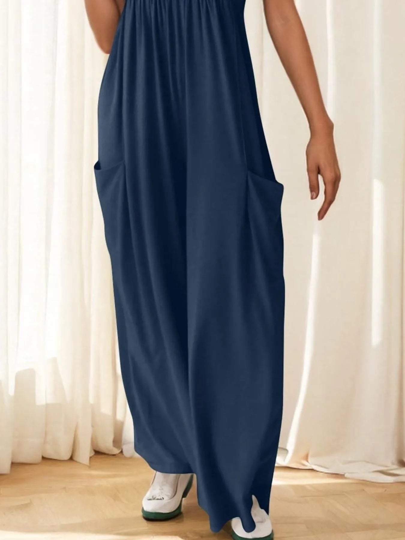 Spaghetti Strap Wide Leg Jumpsuit - Fashorio