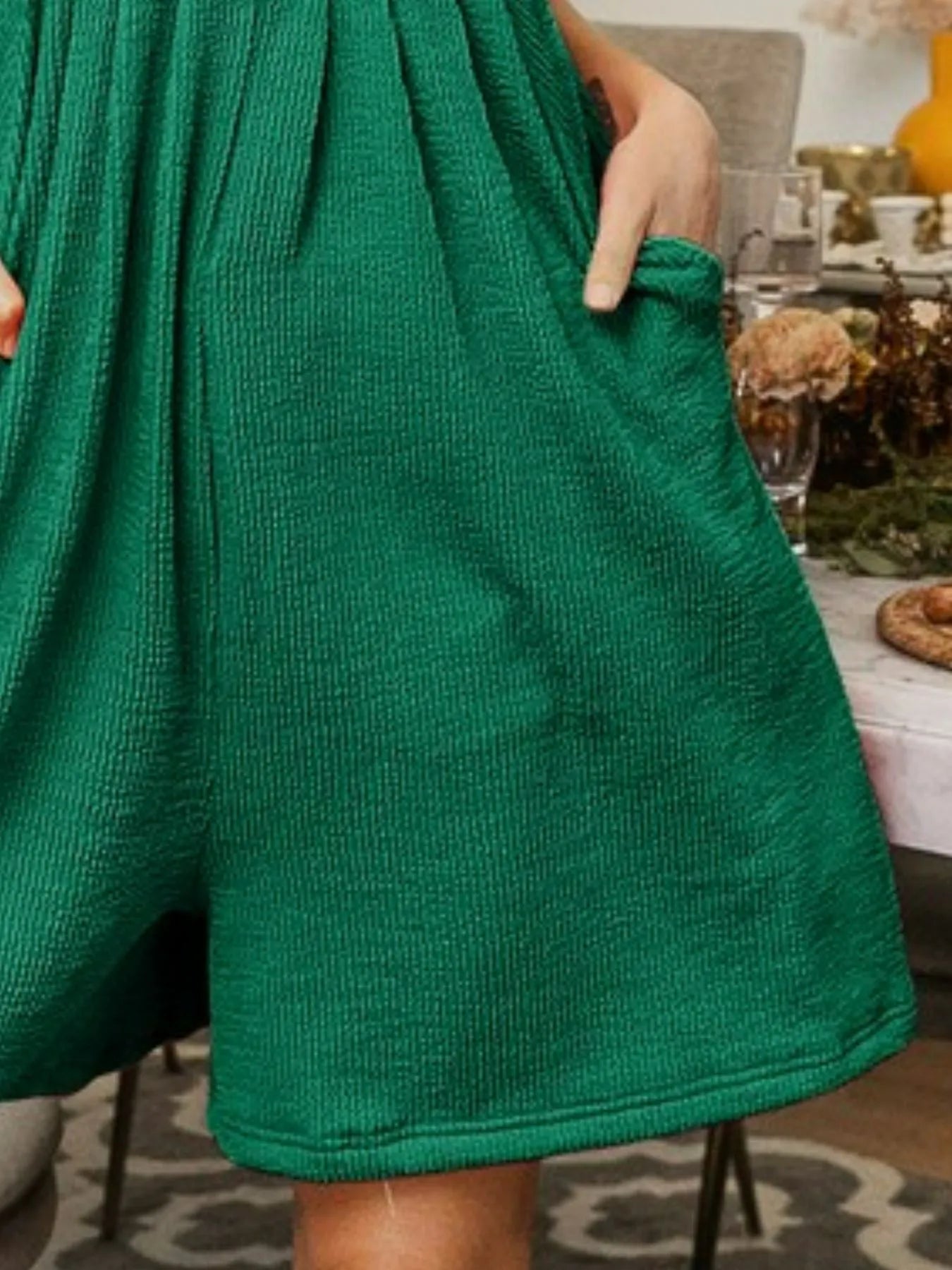 BiBi Crinkle Rib Textured Wide Leg Shortalls - Fashorio