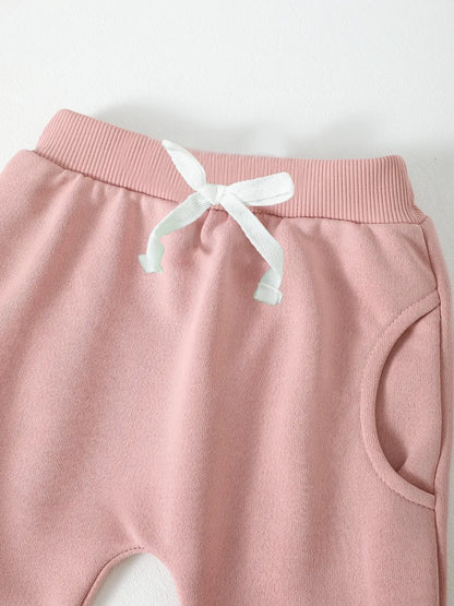 Children's Letter Graphic Sweatshirt and Pants Set - Fashorio
