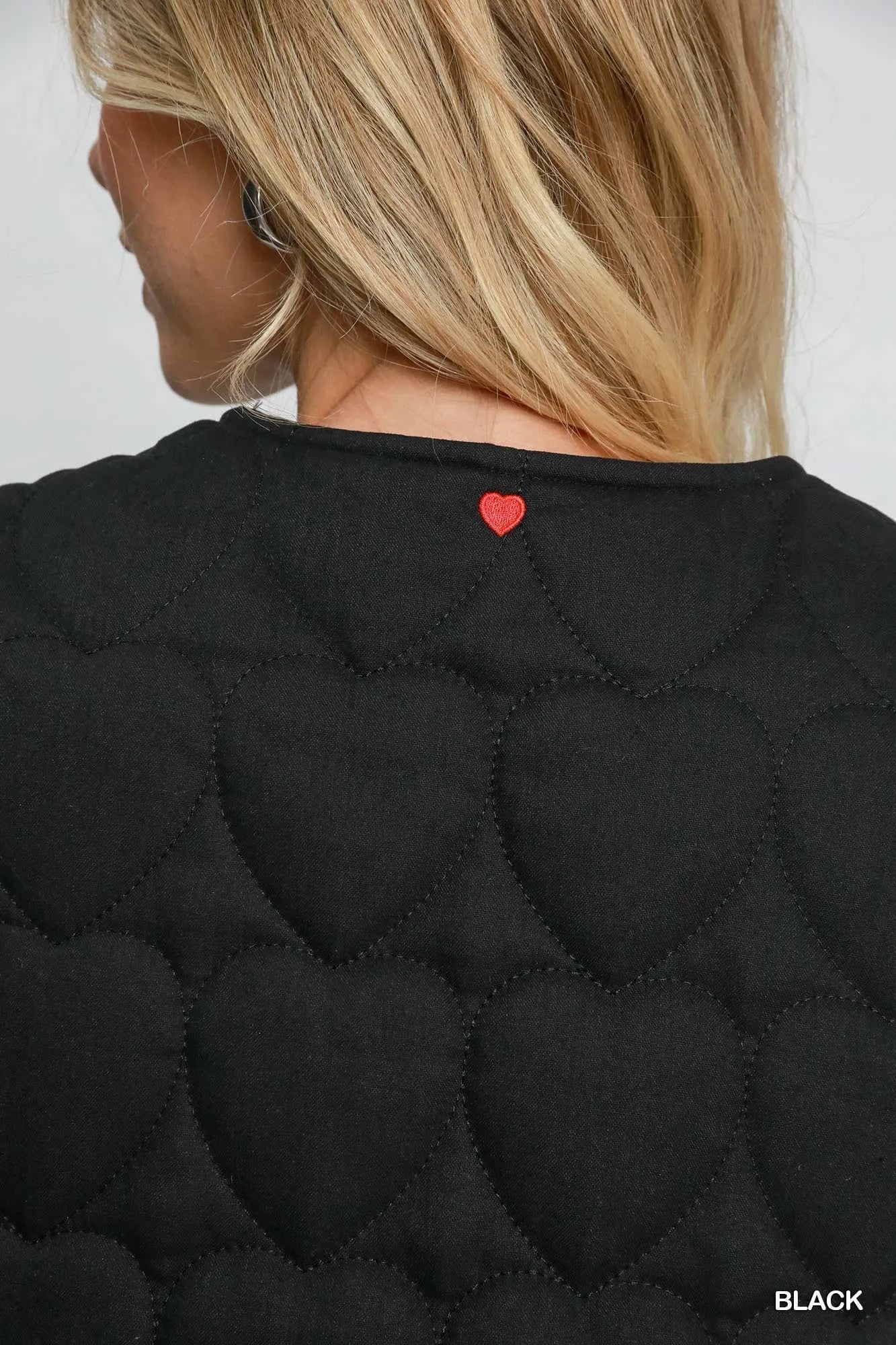 Umgee Heart Quilted Tie-Front Vest - Fashorio