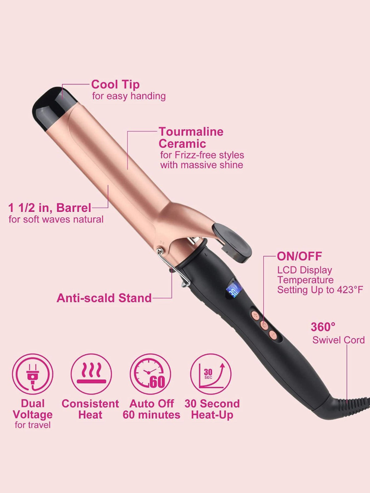 Curling iron power cord detail
