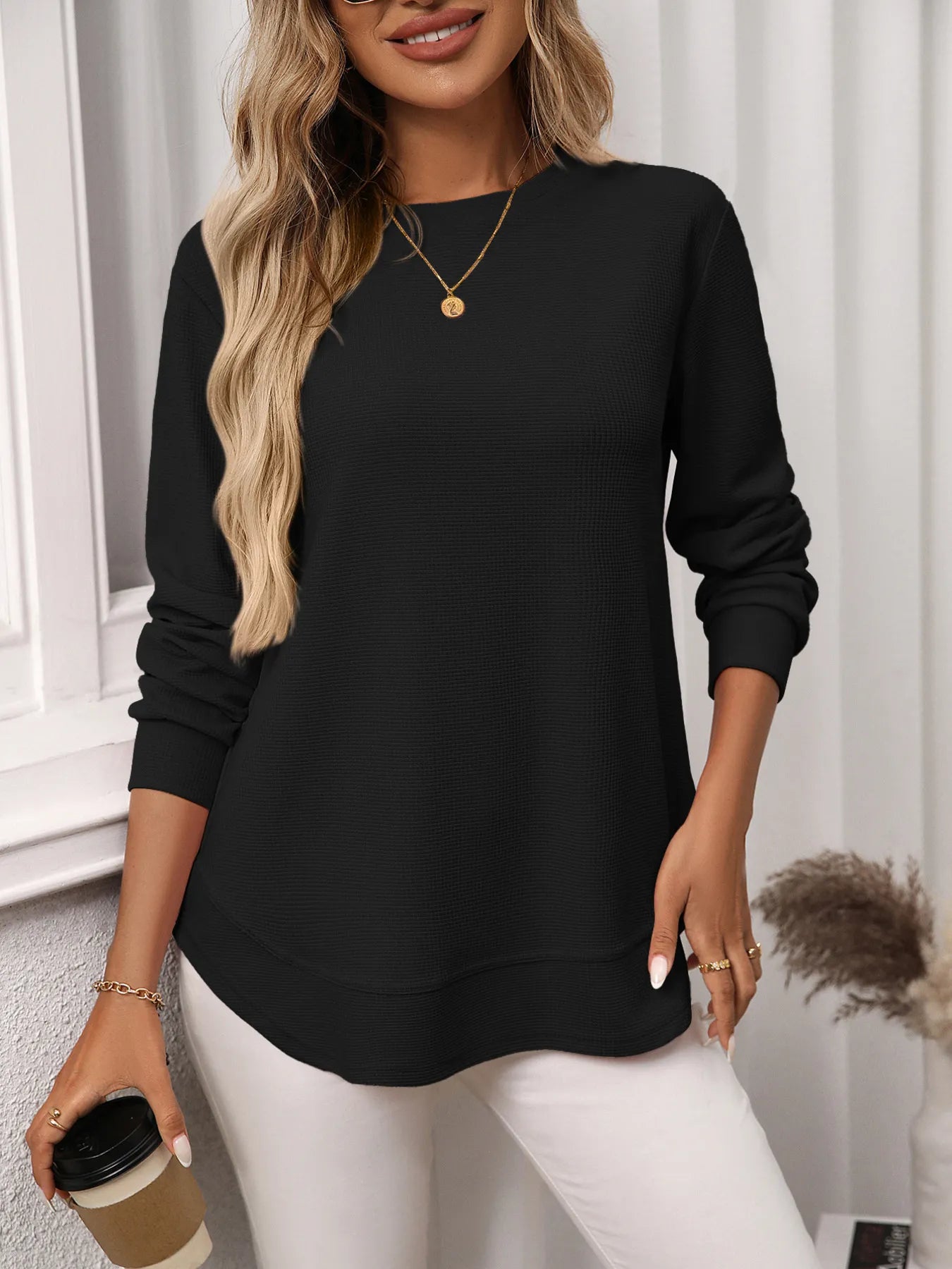 Long Sleeve Round Neck T-Shirt - Fashorio